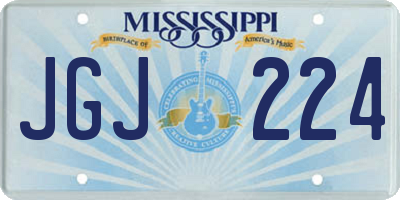 MS license plate JGJ224