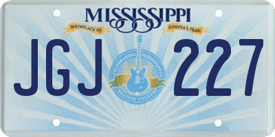MS license plate JGJ227