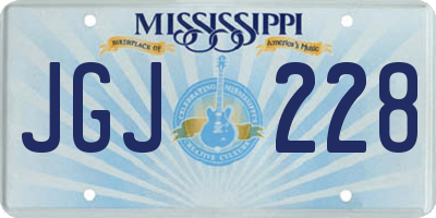 MS license plate JGJ228
