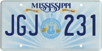 MS license plate JGJ231