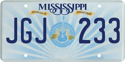 MS license plate JGJ233