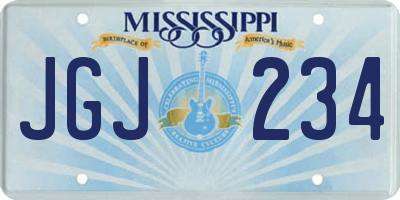 MS license plate JGJ234