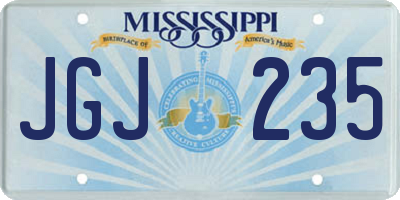 MS license plate JGJ235