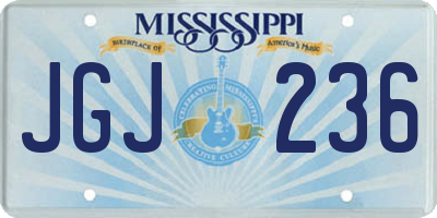 MS license plate JGJ236