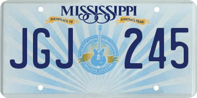 MS license plate JGJ245