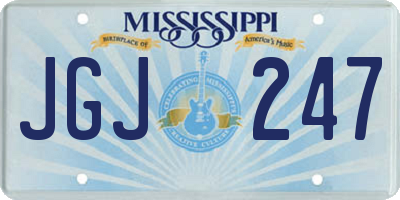 MS license plate JGJ247