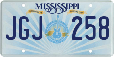 MS license plate JGJ258