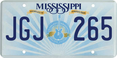 MS license plate JGJ265