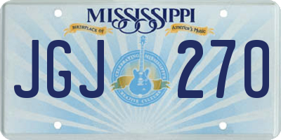 MS license plate JGJ270