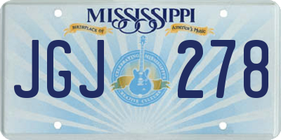 MS license plate JGJ278