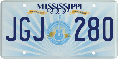 MS license plate JGJ280