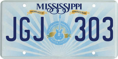 MS license plate JGJ303