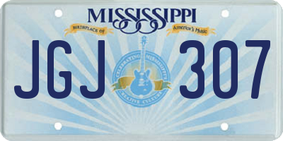 MS license plate JGJ307