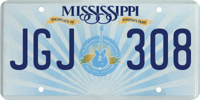 MS license plate JGJ308