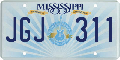 MS license plate JGJ311