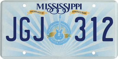 MS license plate JGJ312