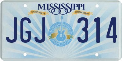 MS license plate JGJ314