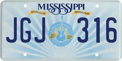 MS license plate JGJ316