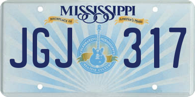 MS license plate JGJ317