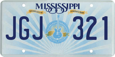 MS license plate JGJ321