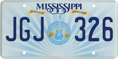 MS license plate JGJ326