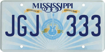 MS license plate JGJ333
