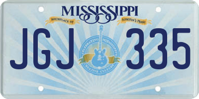 MS license plate JGJ335