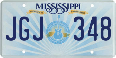 MS license plate JGJ348