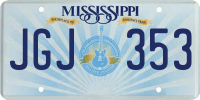 MS license plate JGJ353