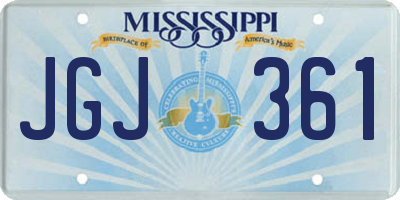 MS license plate JGJ361