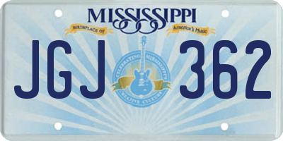 MS license plate JGJ362
