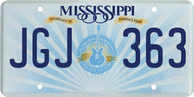 MS license plate JGJ363