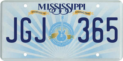 MS license plate JGJ365