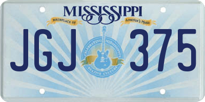 MS license plate JGJ375