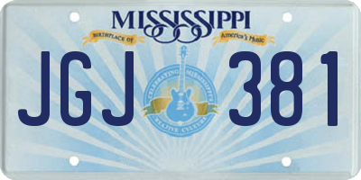 MS license plate JGJ381