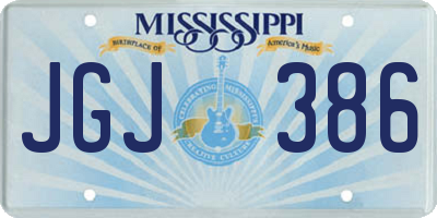 MS license plate JGJ386