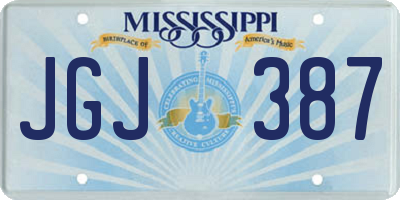 MS license plate JGJ387