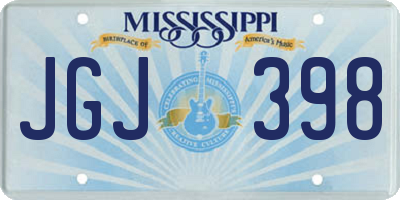 MS license plate JGJ398