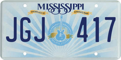 MS license plate JGJ417