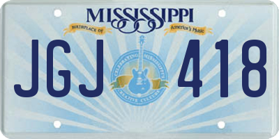 MS license plate JGJ418