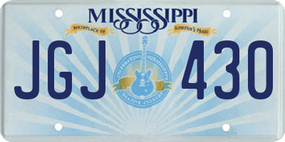 MS license plate JGJ430