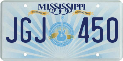 MS license plate JGJ450
