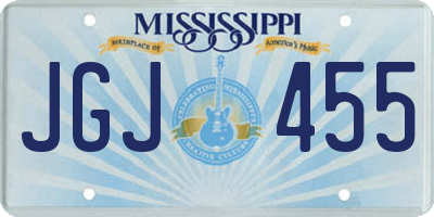 MS license plate JGJ455