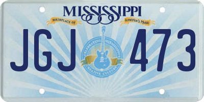 MS license plate JGJ473
