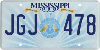 MS license plate JGJ478