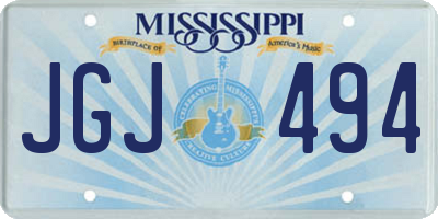MS license plate JGJ494