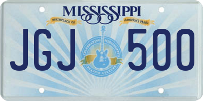 MS license plate JGJ500