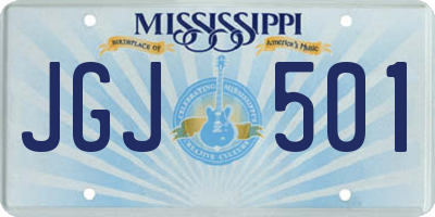 MS license plate JGJ501