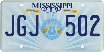 MS license plate JGJ502