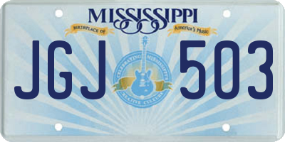 MS license plate JGJ503